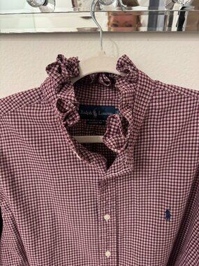 RL Polo Vintage Ruffle Collar Button down Shirt